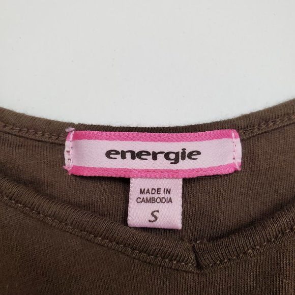 Energie Beaded Drawstring Waist Brown Tank Top Women's Small - Picture 9 of 12